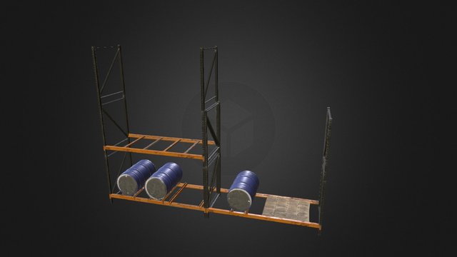 Pallet Rack Scene 3D Model