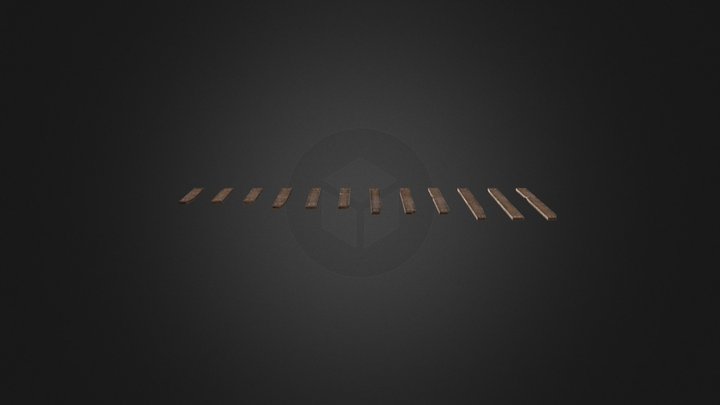 Low Poly Wood Planks 3D Model