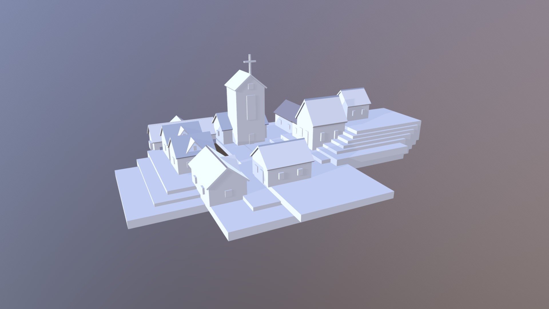 lowpoly village