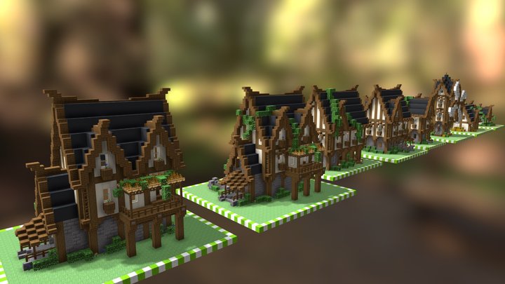 )-(Medieval Houses)-( 3D Model