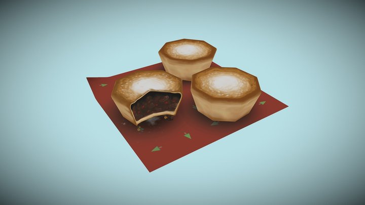 Hand Painted Mince Pies 3D Model