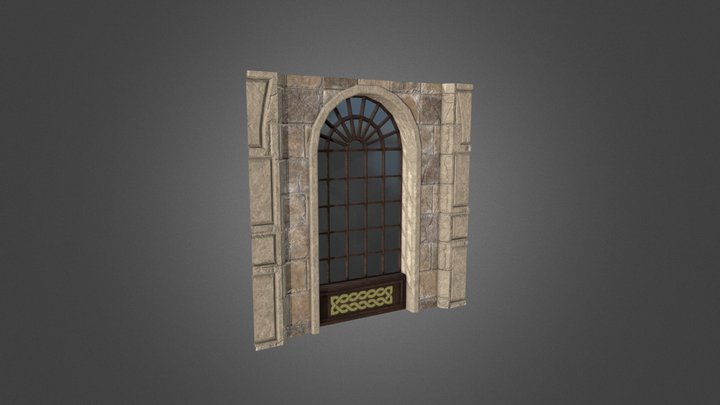 Arched Window (Modular) 3D Model