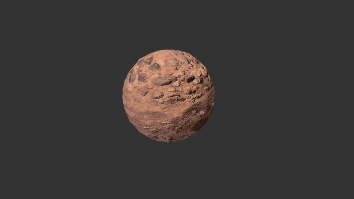 Desert Sand with Rocks 3D Model