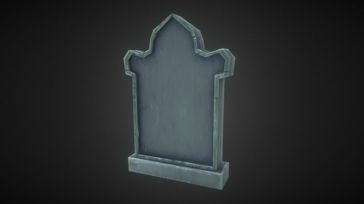 Gravestone 3 - Game Asset 3D Model