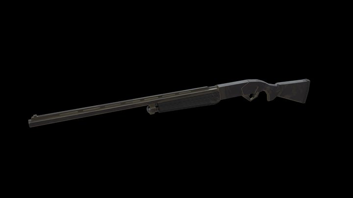 low poly shotgun