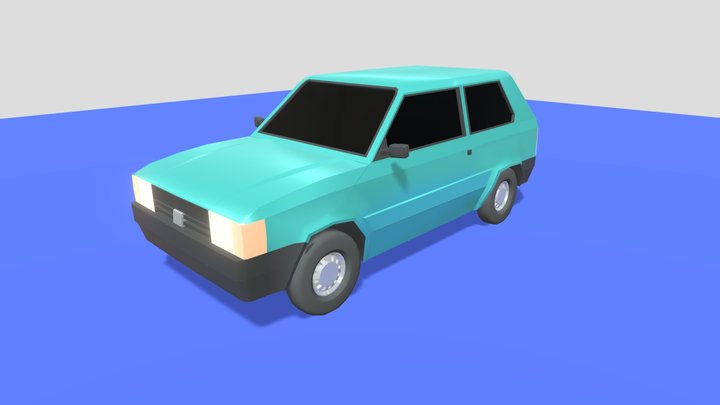 Low Poly 1990 Fiat Panda 3D Model