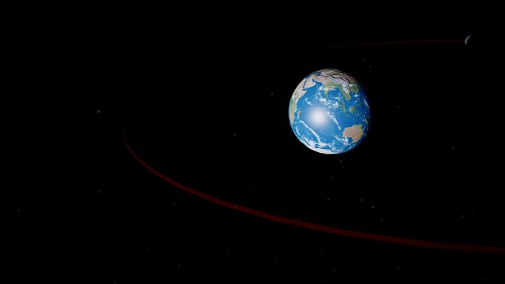 Earth & Moon - Eclipse 3D Model