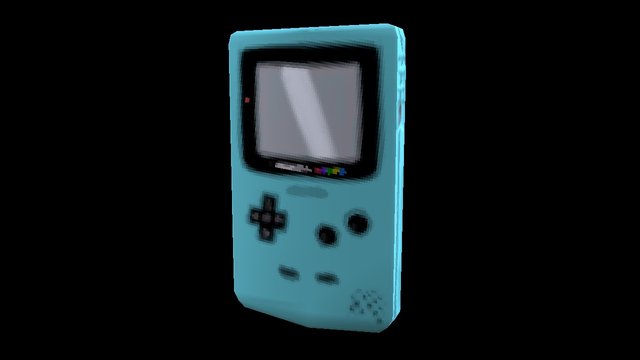 Teal Game Boy Color 3D Model