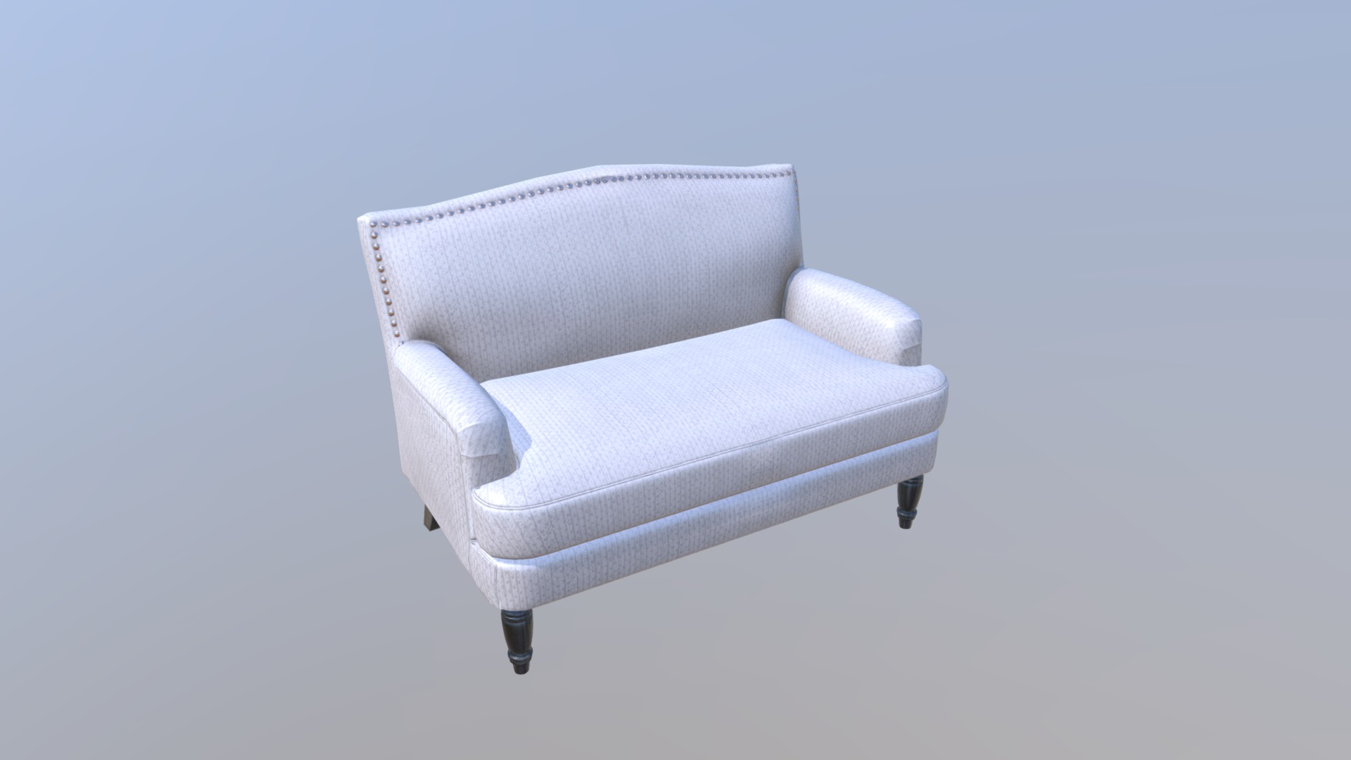 3D model Comfortable sofa - This is a 3D model of the Comfortable sofa. The 3D model is about a white chair with a grey cushion.
