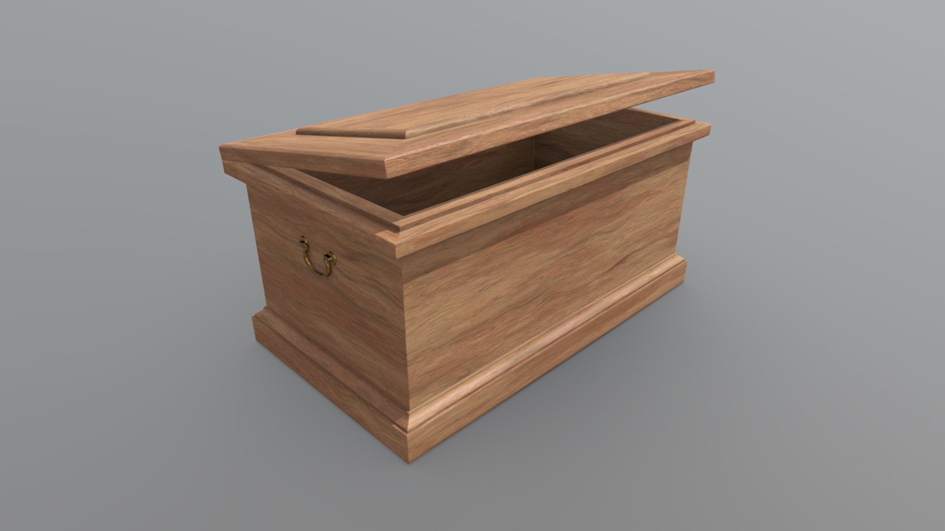 3D model Chest - This is a 3D model of the Chest. The 3D model is about a wooden box with a handle.