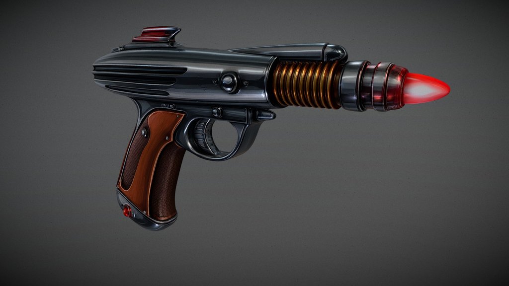 Retro Sci-Fi RayGun | Atompunk Blaster [MESHY 6]