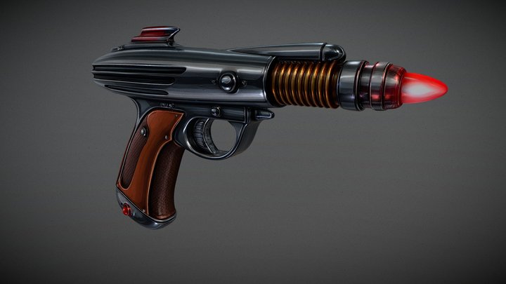 Retro Sci-Fi RayGun | Atompunk Blaster [MESHY 6]