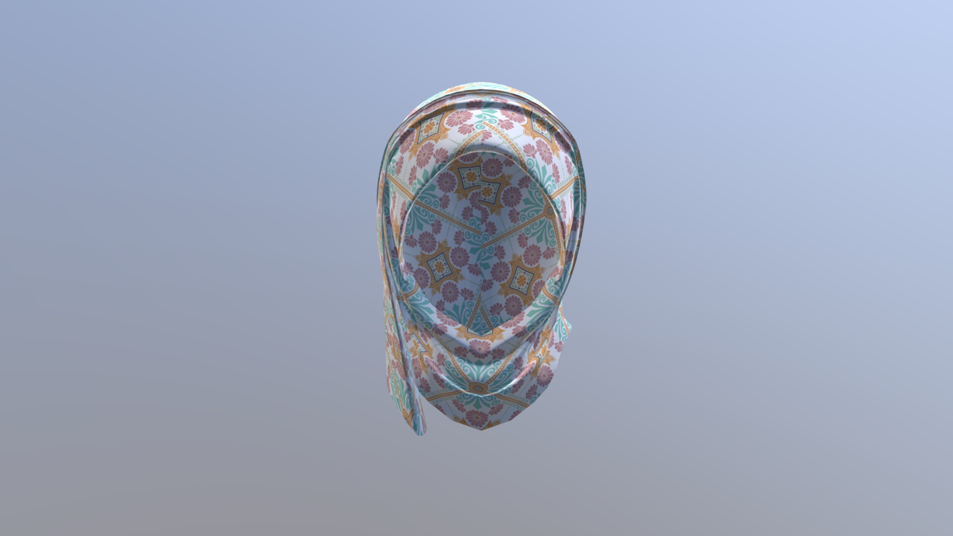 3D model Hijab Model 2 - This is a 3D model of the Hijab Model 2. The 3D model is about a colorful egg shaped object.