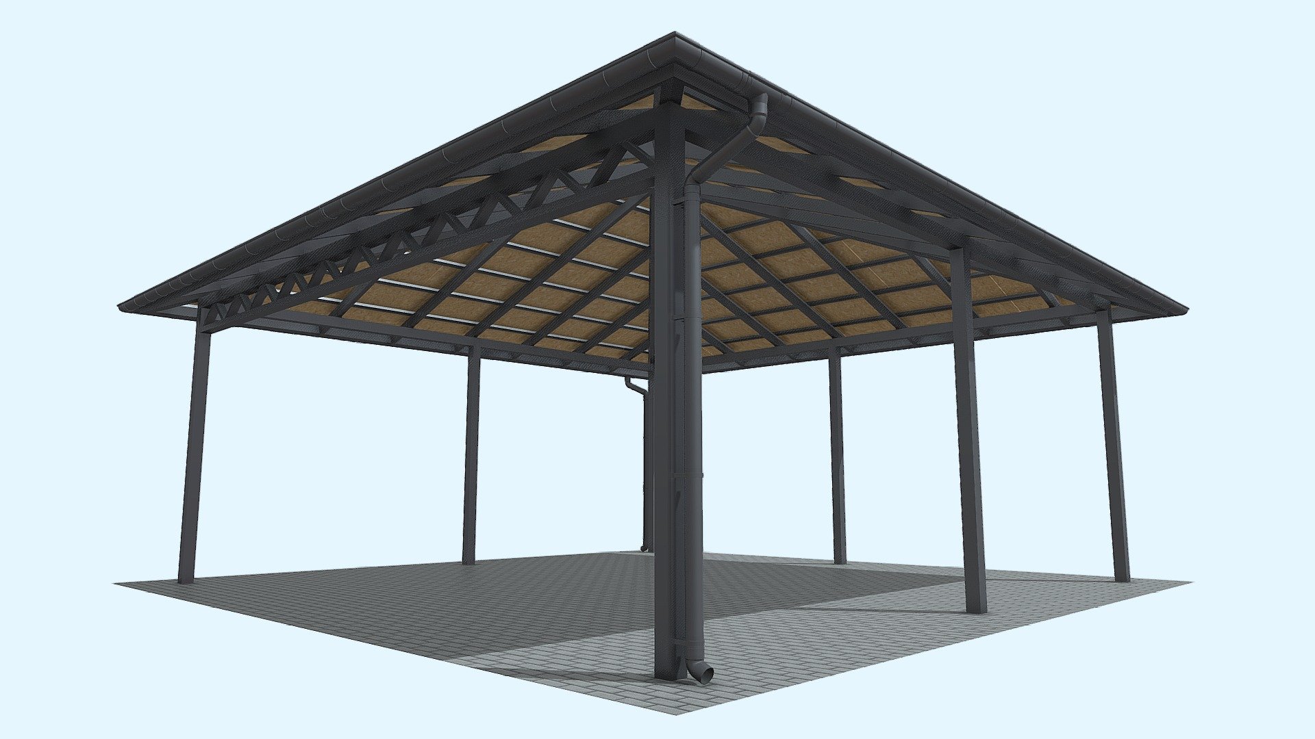 186 Вальмовый навес — Sketchfab embed 3D viewer