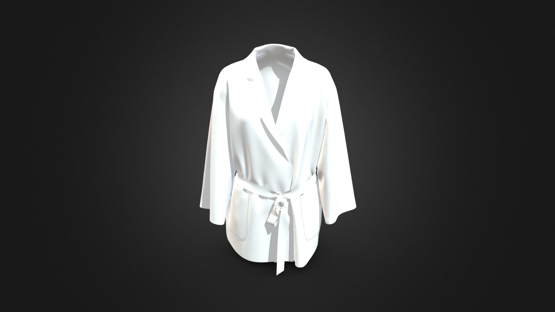 3D model belt jacket - This is a 3D model of the belt jacket. The 3D model is about a white shirt with a white bow.
