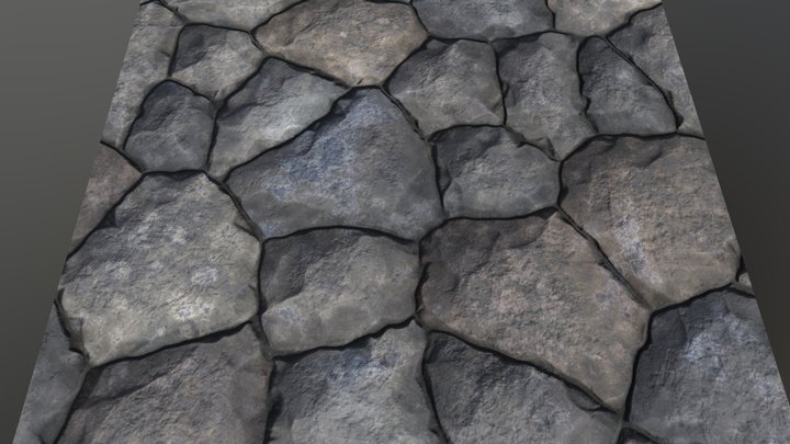 Simple Stone Paving (Free Low Model) 3D Model