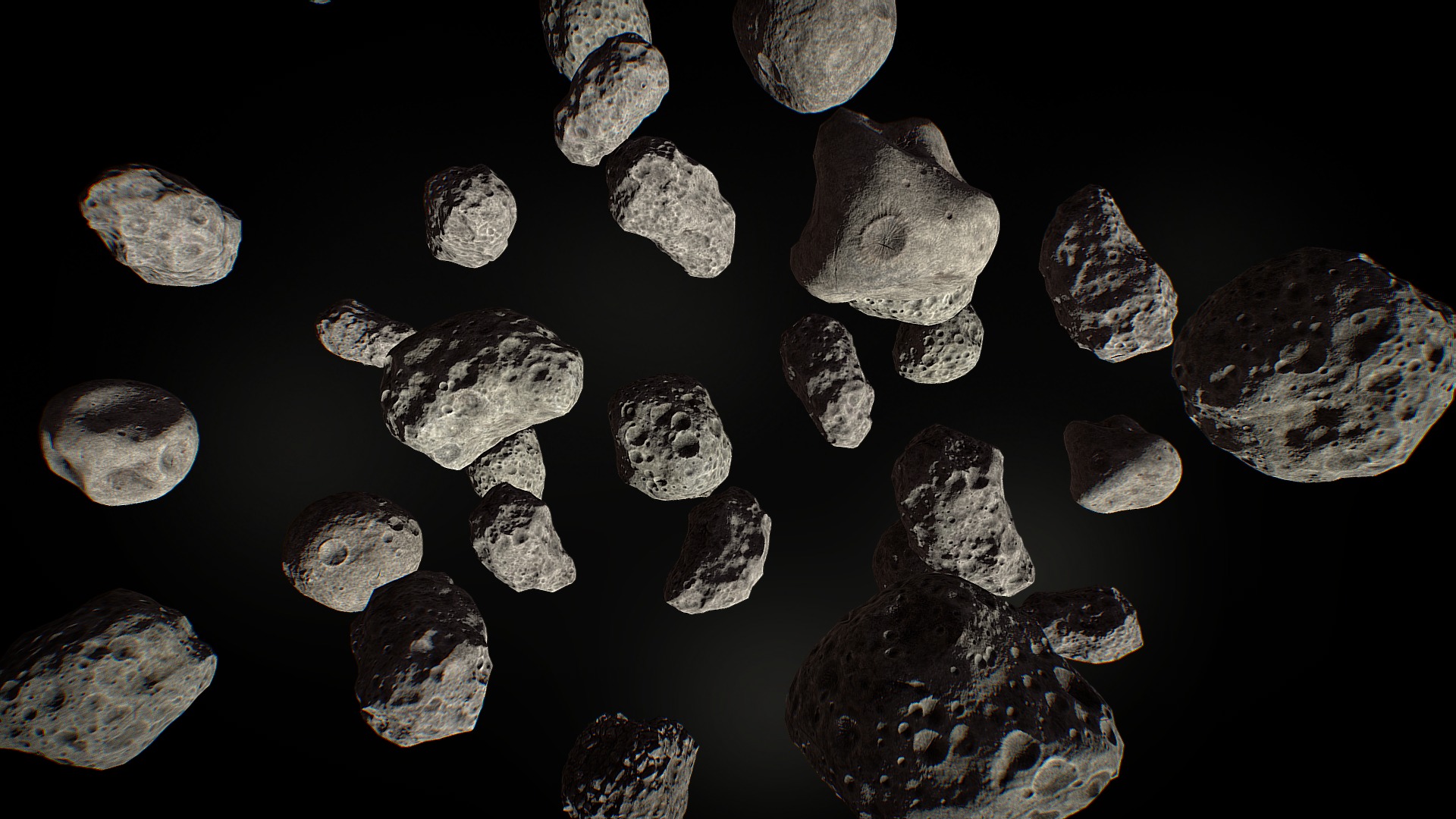 3D model Asteroids - This is a 3D model of the Asteroids. The 3D model is about a group of rocks.