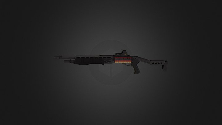 Spas-12 with addons 3D Model