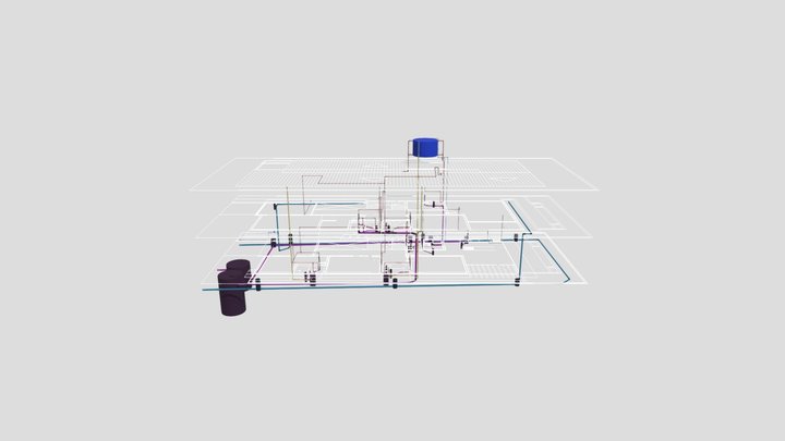Projeto Hidrossanitário - Jardins do Lago 3D Model