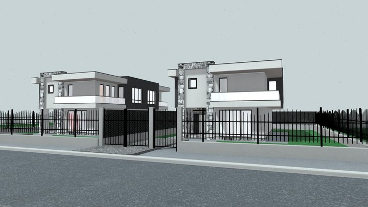 Twin Houses 3D Model