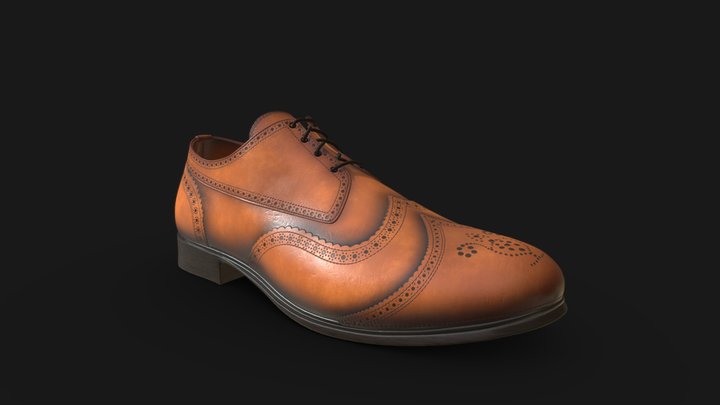 Oxford Brogue Shoe 3D Model