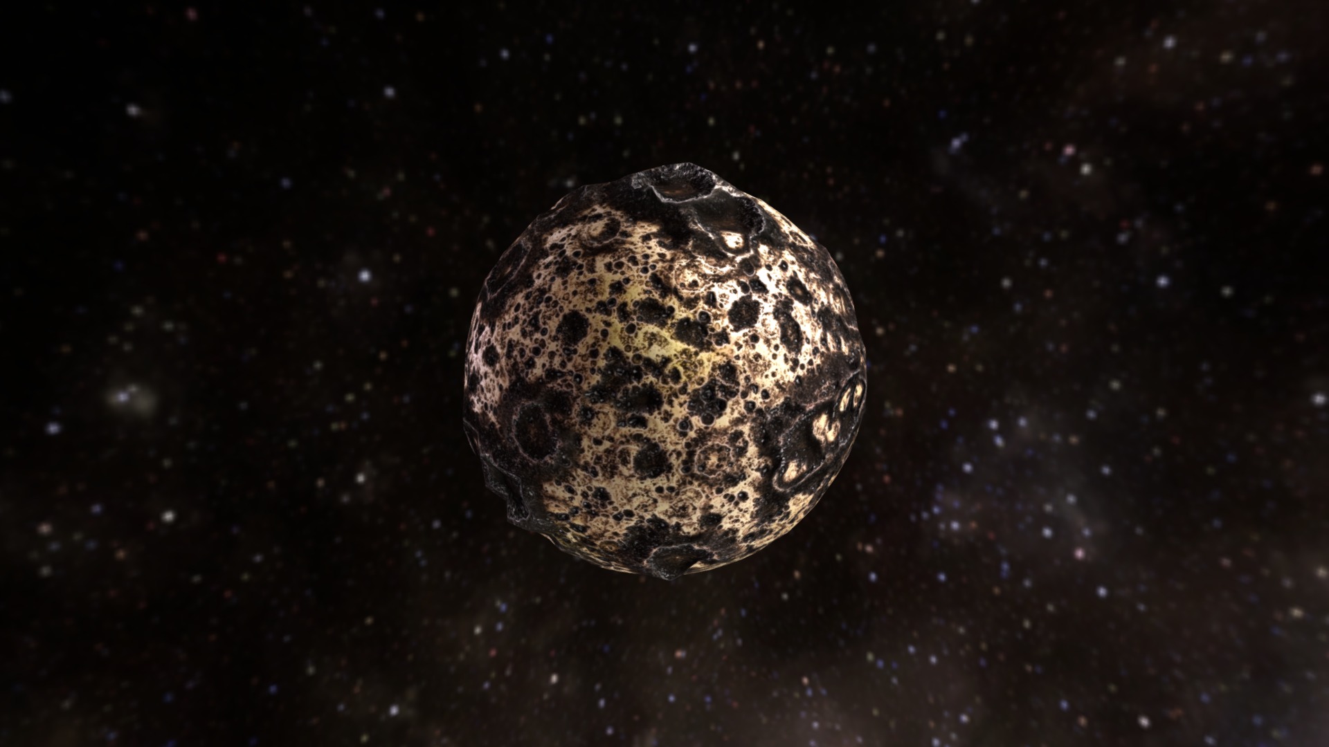3D model Rocky Desolate Moon - This is a 3D model of the Rocky Desolate Moon. The 3D model is about a planet in space.