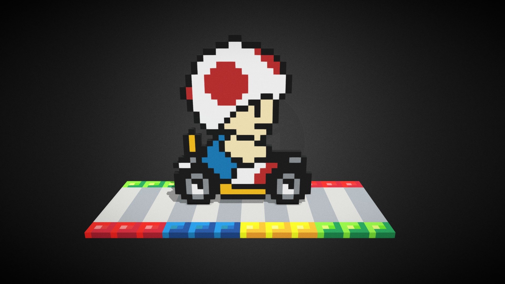 Smk008 Super Mario Kart Toad Buy Royalty Free 3d Model By Código Píxel Codigopixel 6441