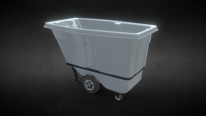 Grey Large Export Plastic Hotel Trash Bins With 3D Model
