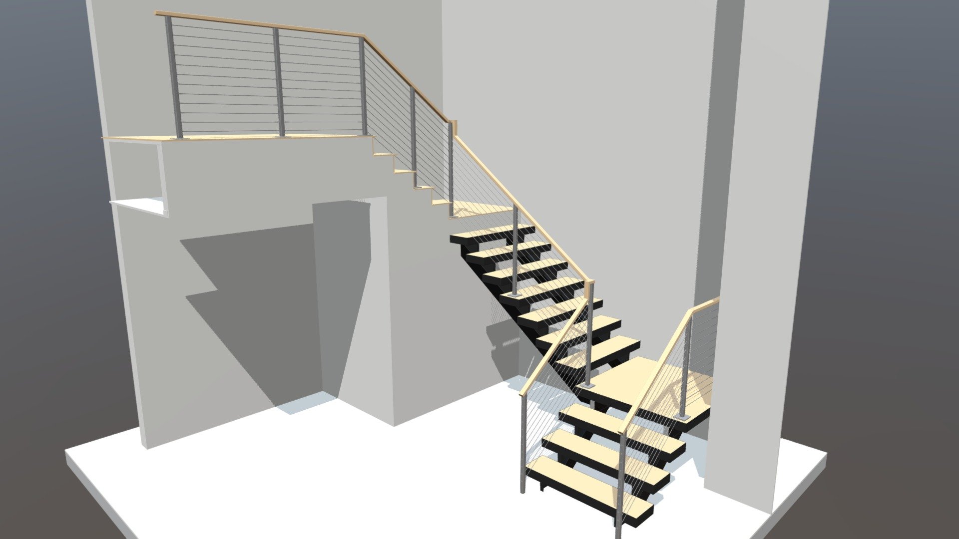 Double Stringer and Cable Rails Friedman - 3D model by ryanpendarvis ...