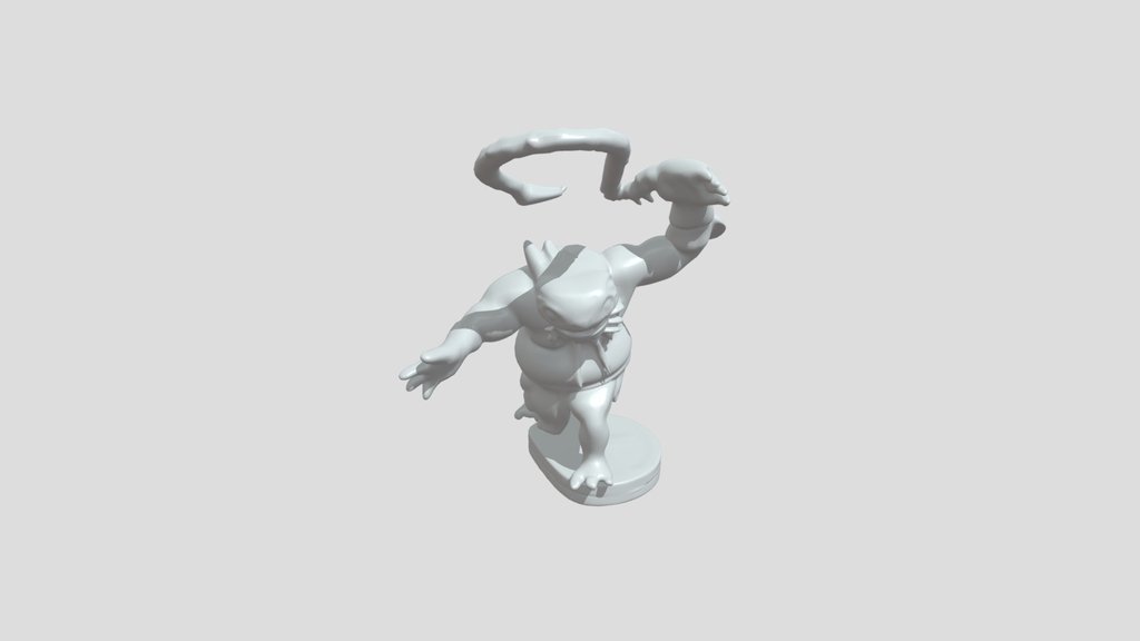 Monstrous humanoid figurine on base