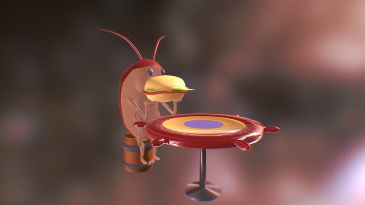 Aquatic cockroach - SpongeBob 3D Model