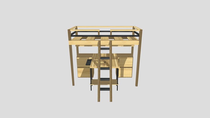 Loft Bed 3D Model