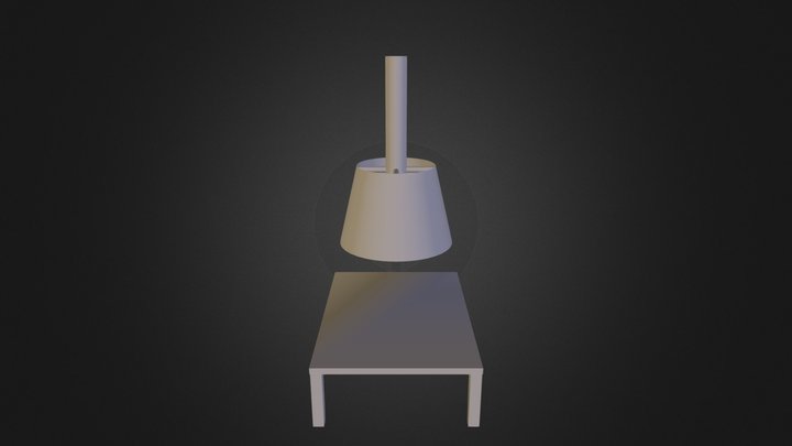 Bord Med Lampe 3D Model