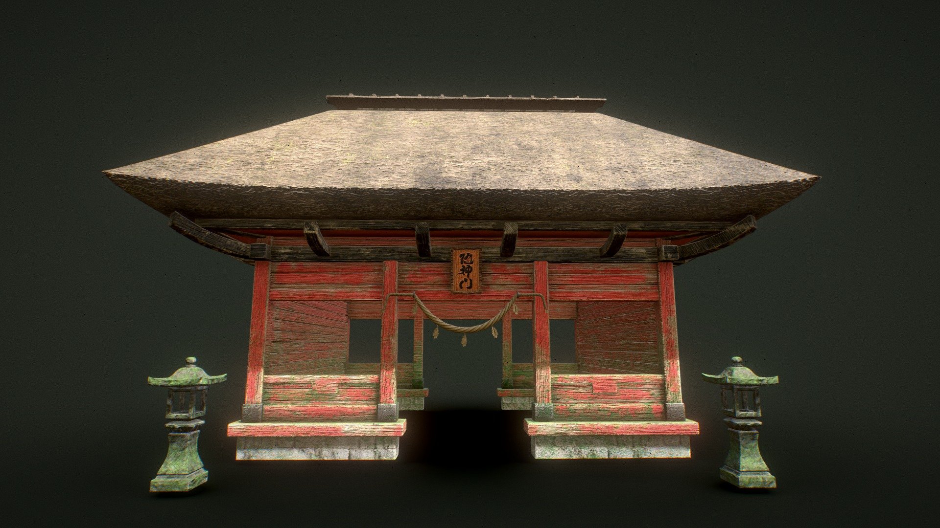 Japanese Shrine w/ Lanterns - Game Ready - Buy Royalty Free 3D model by ...