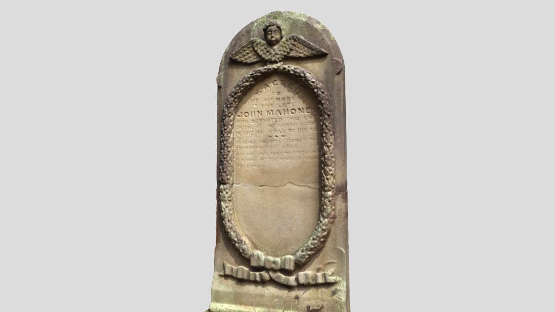 Carved headstone - St Patricks Parramatta.
