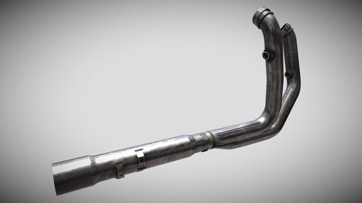Harley Davidson Exhaust High poly 3D Model