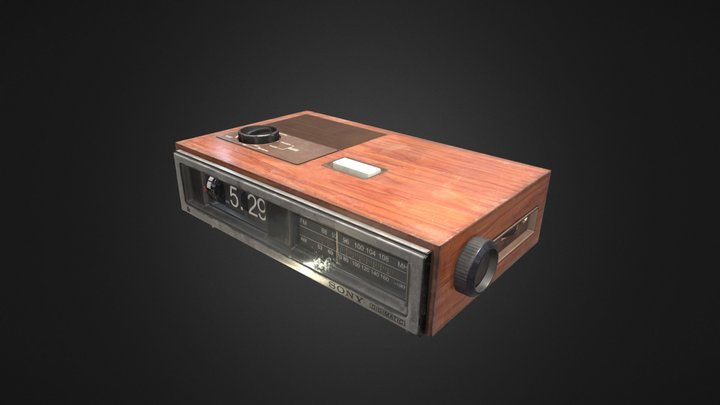 Vintage Sony Digimatic Flip Clock Radio 3D Model