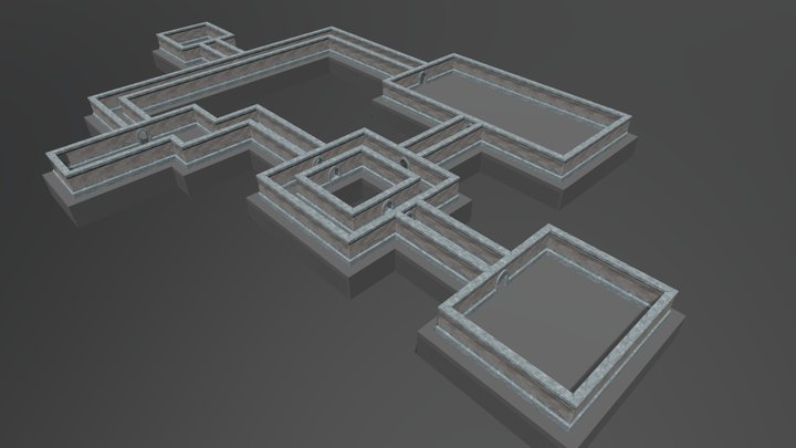 Low Poly Dungeon Room #2 3D Model