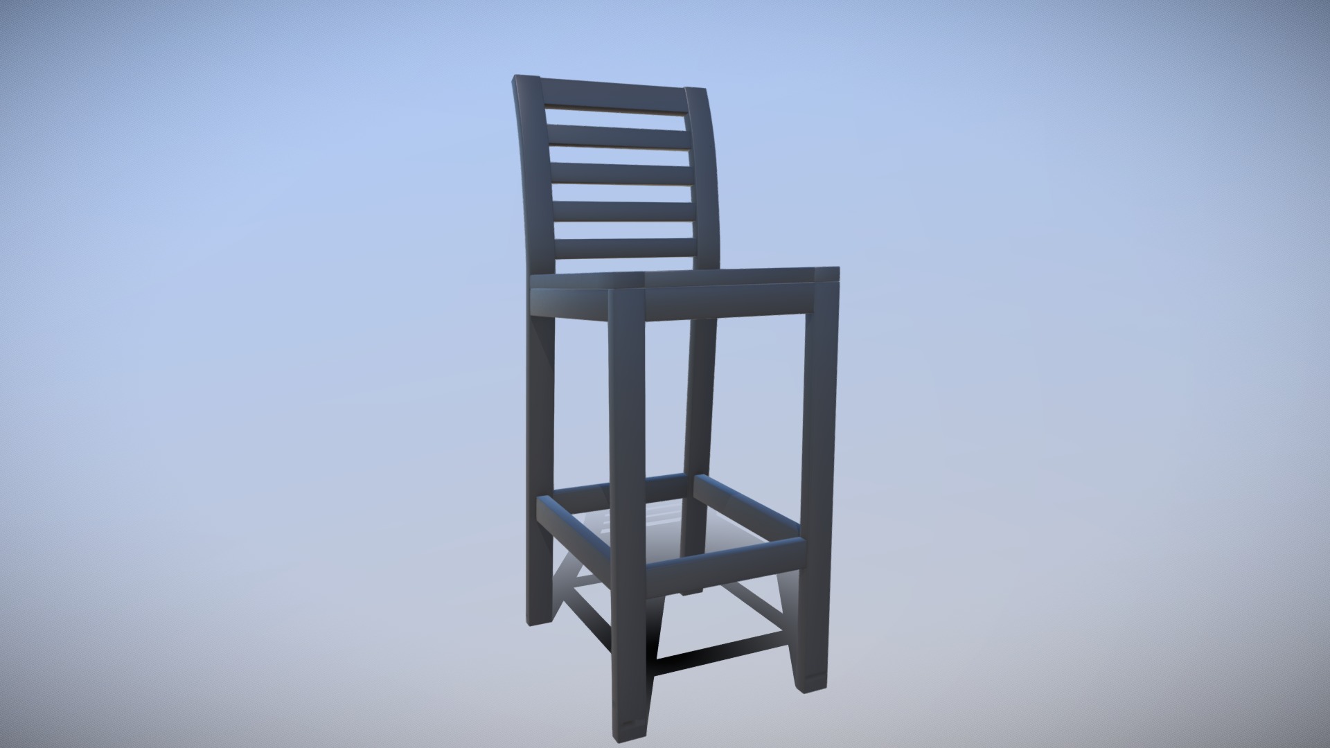 3D model PVC Tall Chair Outdoor Low Poly - This is a 3D model of the PVC Tall Chair Outdoor Low Poly. The 3D model is about a chair against a blue background.