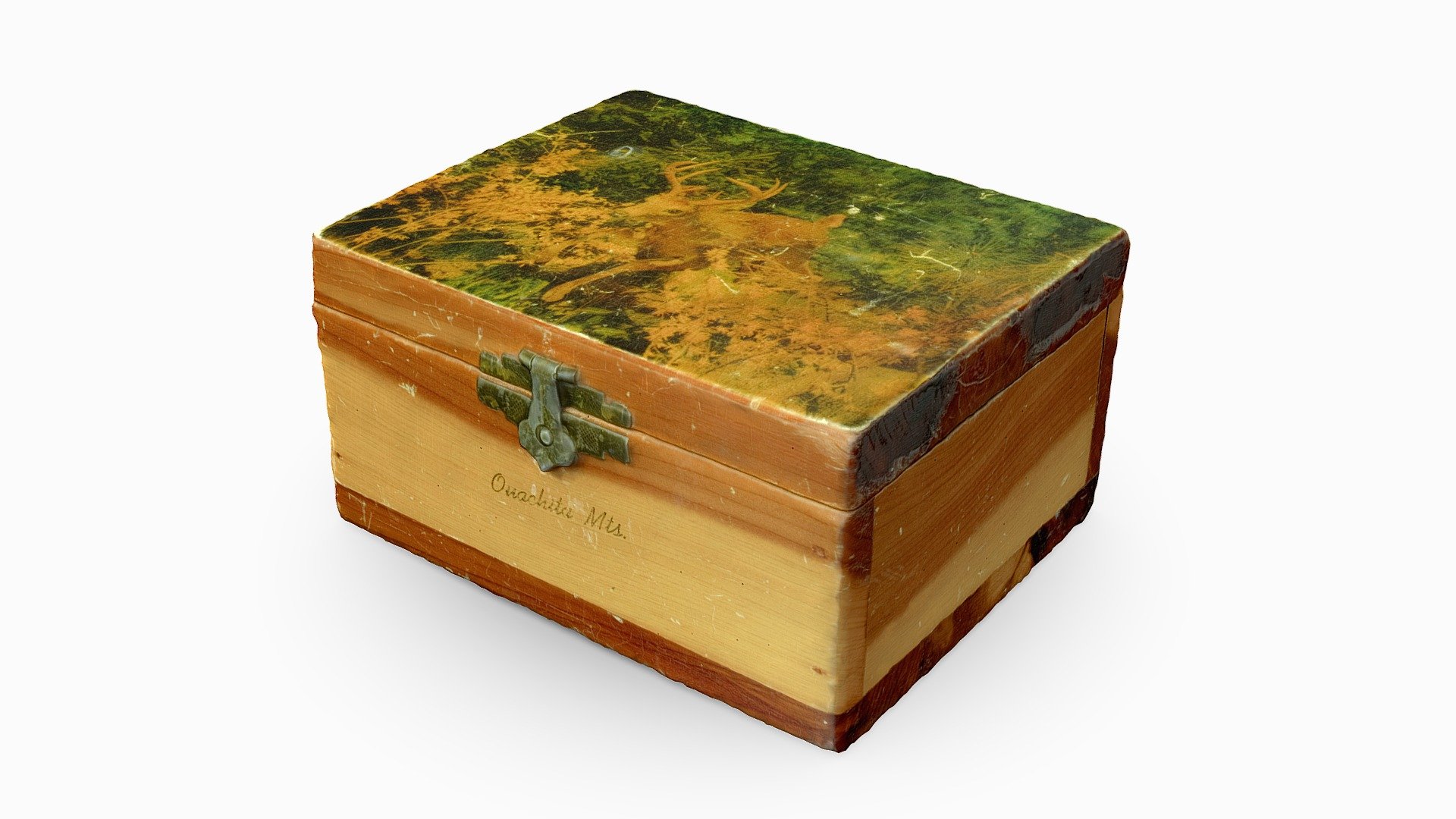 Antique jewelry box with deer