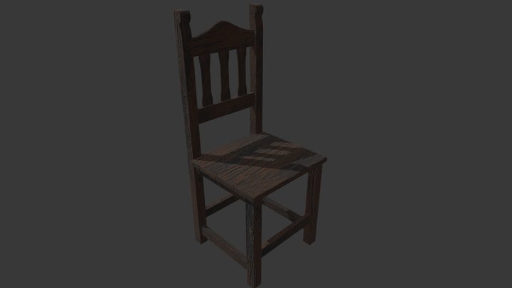 Free wooden chair 3D Model