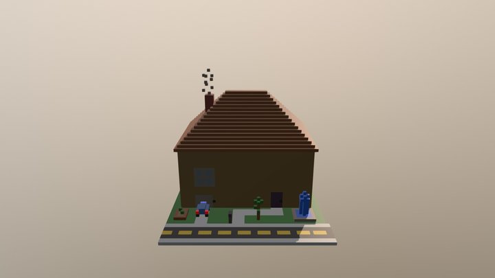 Voxel House 3D Model