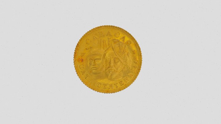 Moneda oro Caracas 400 aniversario 3D Model