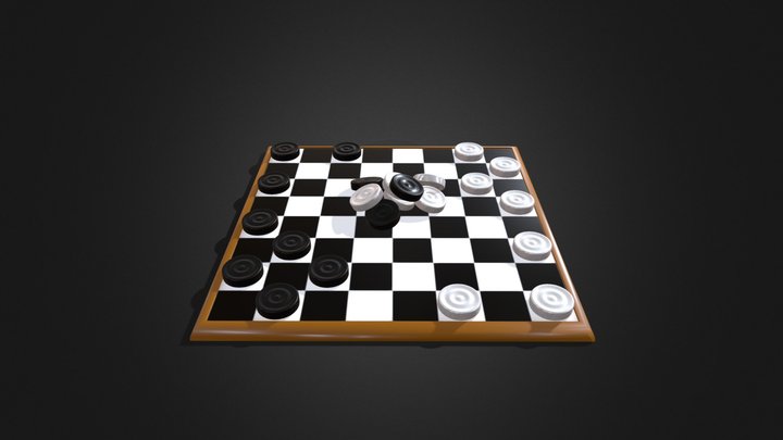 Checkers Board - Game Asset or Scene Filler 3D Model