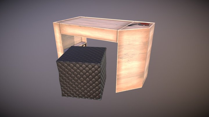 Minimal Modern Vanity Table 3D Model