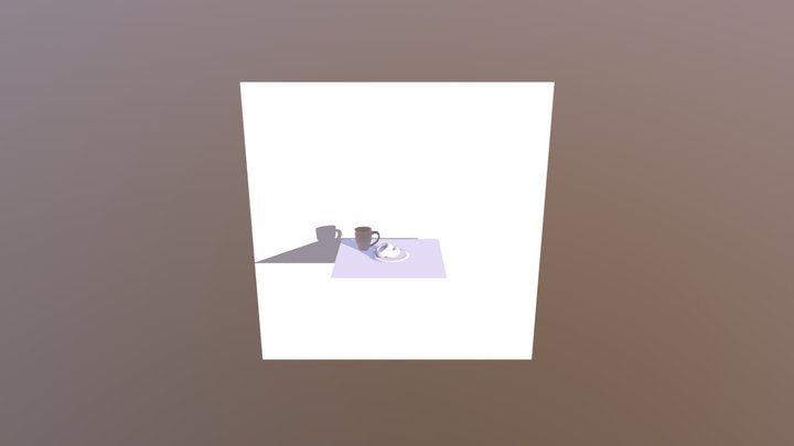 Cup of Coffee and a Donut 3D Model