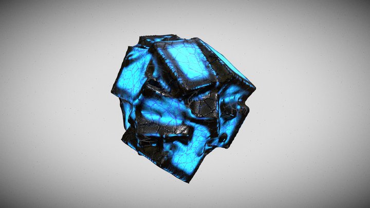 Metallic Stone With Crystals Formation
