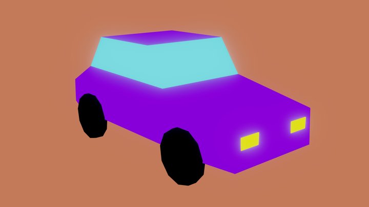 SMALL BLUE CAR 3D Model
