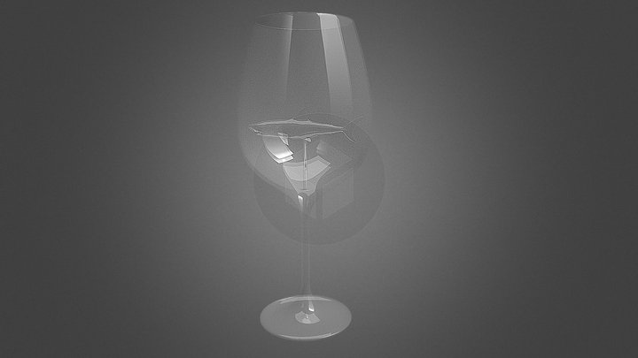 wine shark glass black_2019-9-9 3D Model