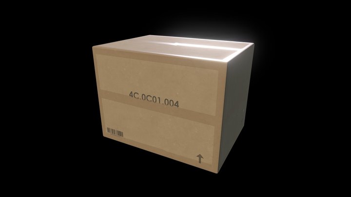Closed Cardboard Box (Free Download) 3D Model